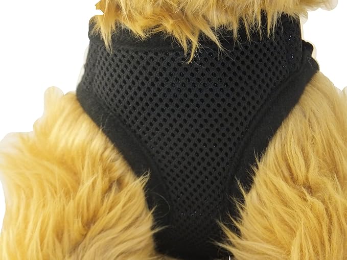 Soft No Pull Step-in Dog Harness Small Dog XXS XS Vest for Teacup, Chihuahua, Yorkie, Pomeranian Dog Harness Vest for Puppy Comfy Black Mesh for Puppies (LG 16"-17.5" 9-12 lbs)