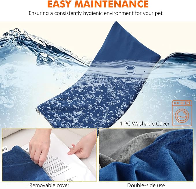 Pecute Pet Heating Pad, 6 Adjustable Temperature with Timer, Dog Heating Pads with Dual-Resistant Cable, Waterproof Layer, Cat Heated Pad, Electric Indoor Heated Pads for Dogs Cats