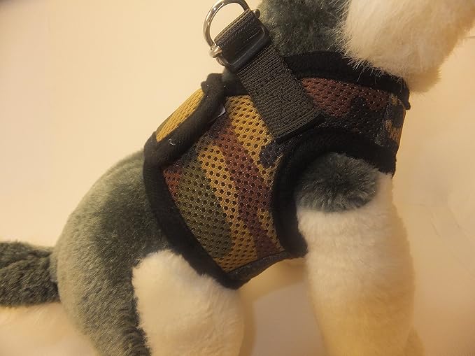 Soft No Pull Step-in Dog Harness Small Dog XXS XS Vest for Teacup, Chihuahua, Yorkie, Pomeranian Dog Vest Harness for Puppy Comfy Camo Mesh for Puppies (LG 16"-17.5" 9-12 lbs)
