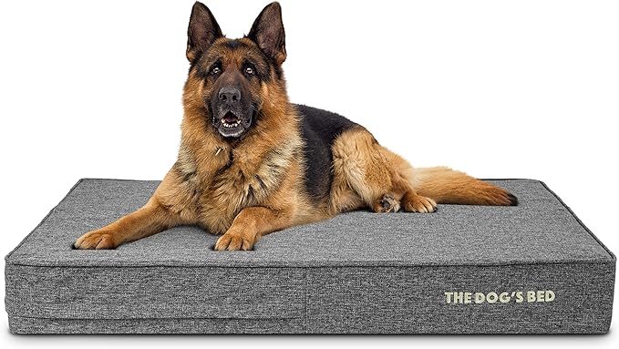 The Dog’s Bed Orthopedic Memory Foam Dog Bed, XL Grey Linen, Pain Relief for Arthritis, Hip & Elbow Dysplasia, Post Surgery, Lameness, Calming, Waterproof Washable Covers