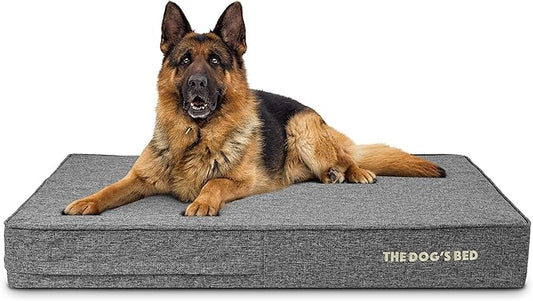 The Dog’s Bed Orthopedic Memory Foam Dog Bed, XL Grey Linen, Pain Relief for Arthritis, Hip & Elbow Dysplasia, Post Surgery, Lameness, Calming, Waterproof Washable Covers