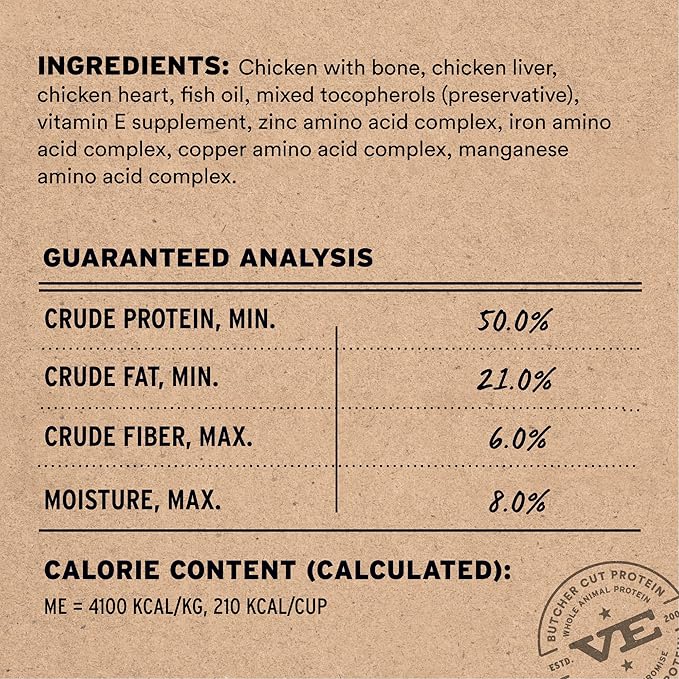 Vital Essentials Freeze-Dried Raw Chicken Meal or Mixer Dog Food Crunchy Mini Nibs, 14 oz