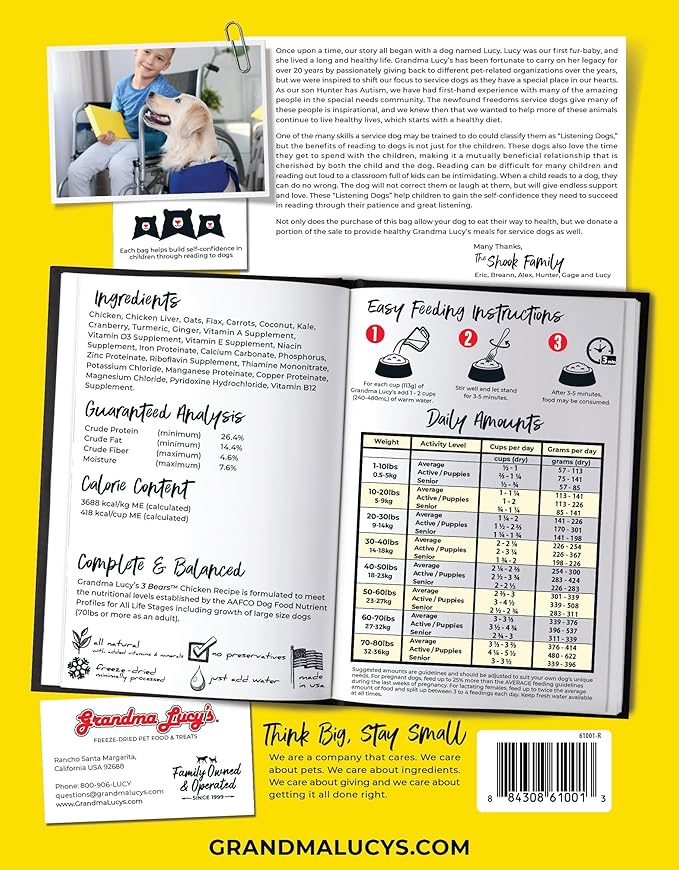 Grandma Lucy's 3 Bears Chicken Dog Food - 8lb