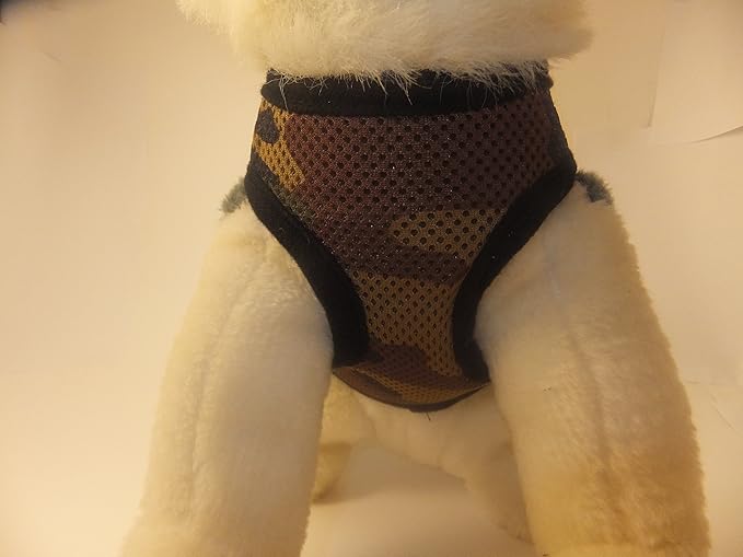 Soft No Pull Step-in Dog Harness Small Dog XXS XS Vest for Teacup, Chihuahua, Yorkie, Pomeranian Dog Vest Harness for Puppy Comfy Camo Mesh for Puppies (LG 16"-17.5" 9-12 lbs)