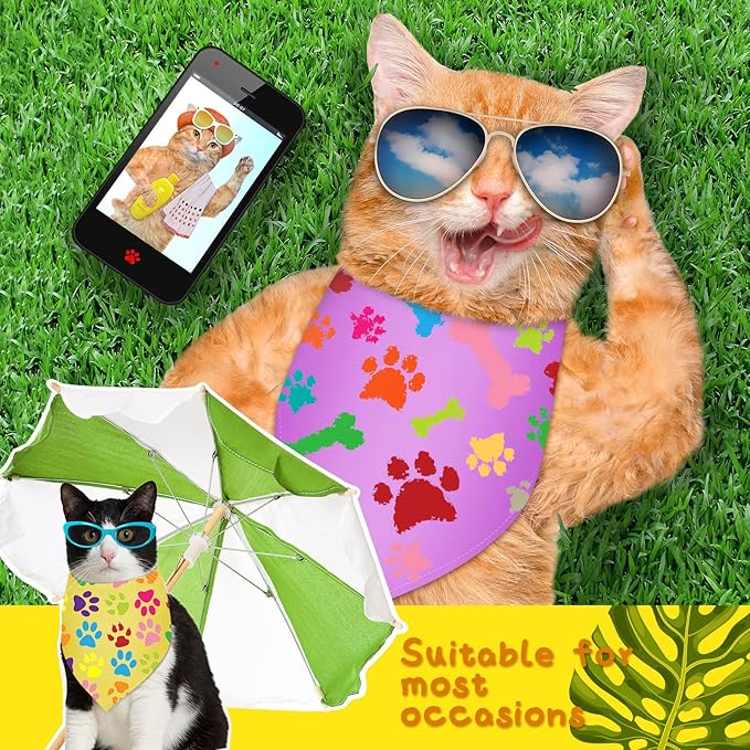 Frienda 12 Pcs Plain Dog Bandanas Blank Puppy Adjustable Triangle Solid Color Dog Bandanas Multicolor Puppy Scarf Heat Transfer Washable Handkerchief(64 x 43 x 43 cm,Fresh Color)