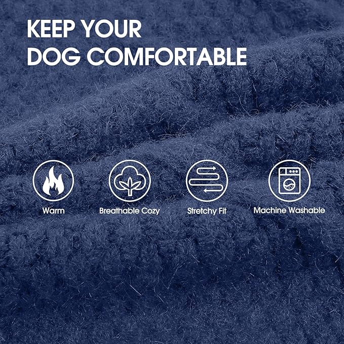 IECOii Extra Large Dog Sweater,XXXL Dog Sweater for Large Dogs Girl Boy,Xmas Dog Apparels Holiday Dog Sweater Large,Warm Dog Christmas Clothing Big Dog Sweaters for Labrador,Husky,Blue-3XL