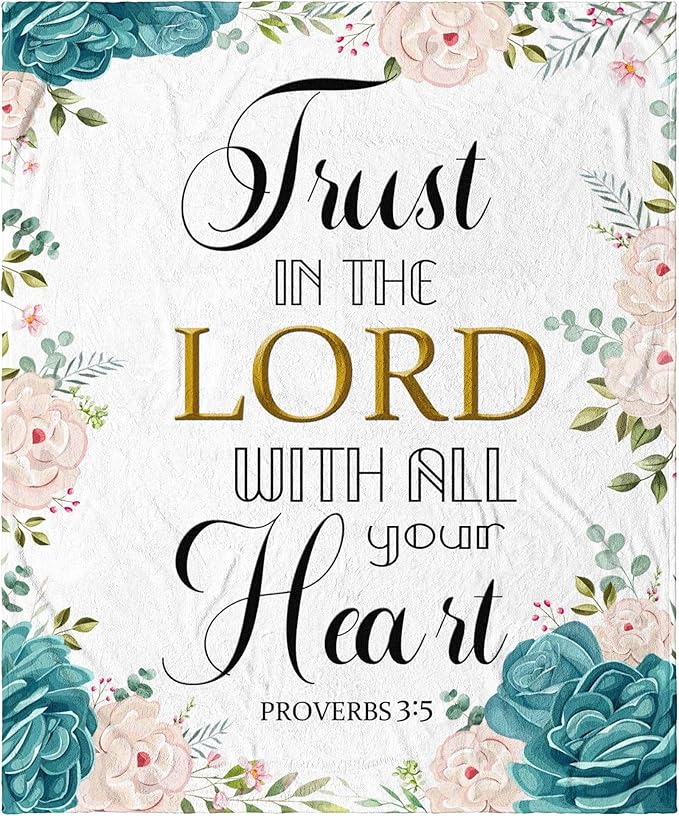 Christian Gifts for Women Inspirational Religious Blanket Bible Verse Scripture Prayer Throw Blanket Soft Flannel Healing Blanket 50"X40"