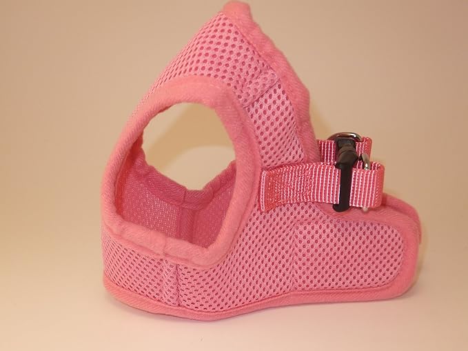 Soft No Pull Step-in Dog Harness Small Dog XXS XS Vest for Teacup, Chihuahua, Yorkie, Pomeranian Dog Vest Harness for Comfy Puppy Pink Mesh for Puppies (XL 17.5"-19.5" 13-17 lbs)