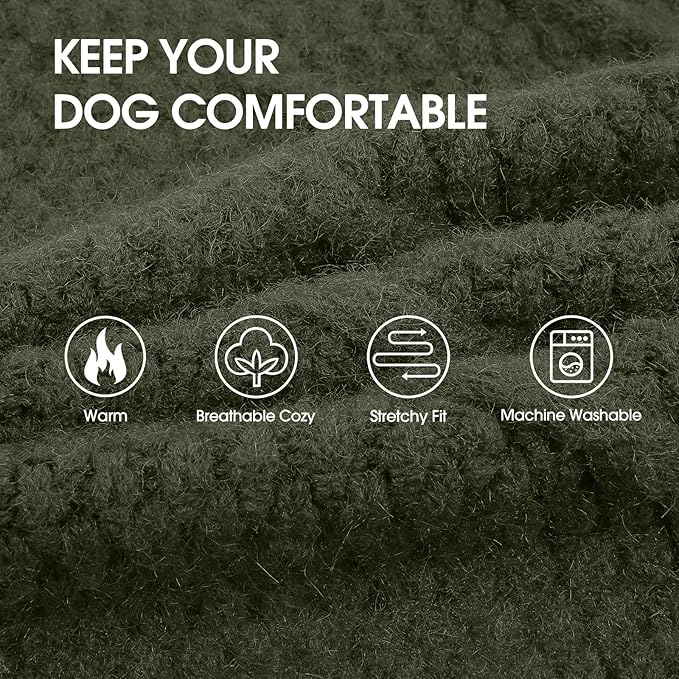IECOii Big Dog Sweater - Extra Large Dog Sweater for Cold Weather in Army Green, 4XL for Doberman & Great Dane