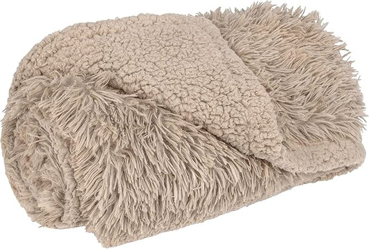 PetAmi Waterproof Dog Blanket for Small Medium Dogs, Calming Fleece Cat Blanket, Couch Protector Washable Sherpa Faux Fur Pet Throw for Puppy, Soft Reversible 29x40 Taupe