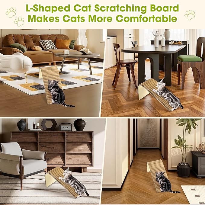 Easy-Replace Cat Scratching Pad with Cork & Cardboard Refills, Eco-Friendly Scratch Board Toy, No Mess Debris for Cat Health, Sustainable Kitten Scratching Post