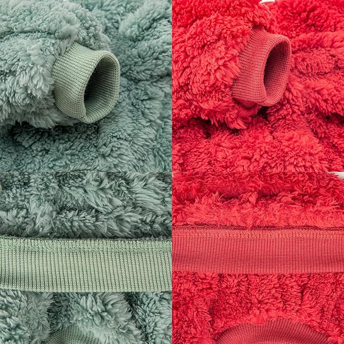Dog Sweater, 2 Pack Dog Sweaters for Small Dogs or Cats, Girl or Boy, Warm Dog Clothes Shirt Coat for Winter Christmas (Green, Red, X-Small)