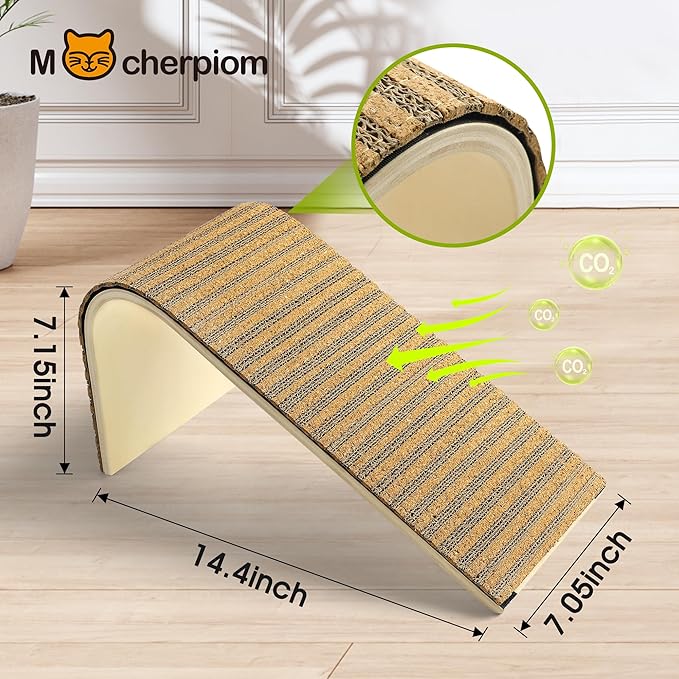 Easy-Replace Cat Scratching Pad with Cork & Cardboard Refills, Eco-Friendly Scratch Board Toy, No Mess Debris for Cat Health, Sustainable Kitten Scratching Post