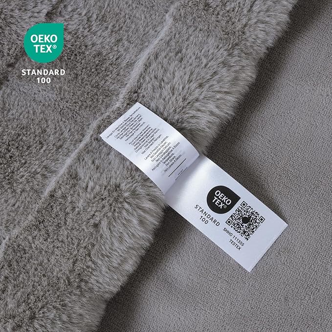 Cozy Bliss Fluffy Faux Fur Throw Blanket for Couch,Warm Cozy Soft Grey Throw Blankets for Sofa Bed Living Room,50x60 Inches