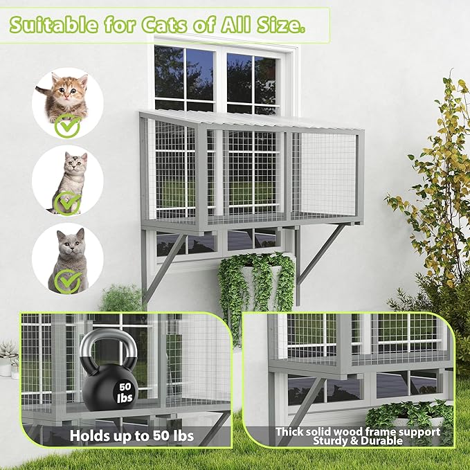 COZIWOW Creating a Catio Paradise: Integrating Outdoor Cat Enclosures, Window Perches, and Wall Furniture for The Ultimate Cat Patio