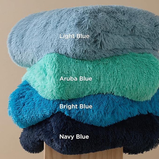 Bedsure GentleSoft Fluffy Light Blue King Size Blanket for Bed, Thick Soft Sherpa Faux Fur Fleece Bedding Fuzzy Plush Winter Warm Heavy Big Large King Blanket, Cozy Blue Gifts for Men Women, 108x90