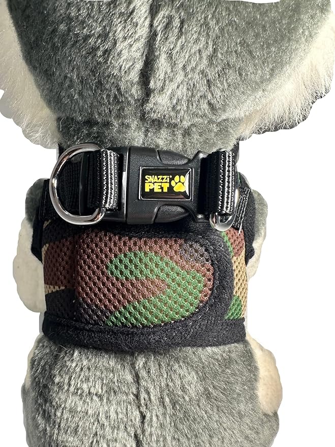 Soft No Pull Step-in Dog Harness Small Dog XXS XS Vest for Teacup, Chihuahua, Yorkie, Pomeranian Dog Vest Harness for Puppy Comfy Camo Mesh Harness for Puppies (MED 14.5"-16" 7-8 lbs)