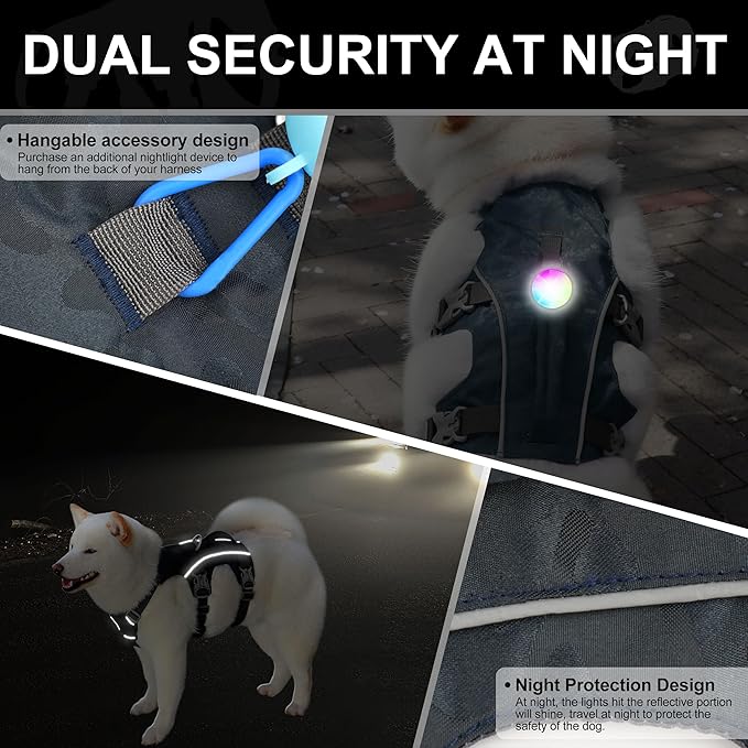 Escape Proof Dog Harness Small Sized Dog, Lightweight Full Body Pet Vest with Lift Handle & Leash Clip, Reflective Adjustable No Slip Dog Harness for Daily Walking(Red,Chest:16-27")