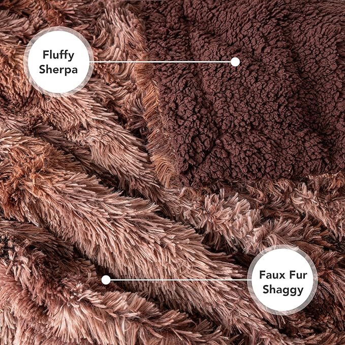 PetAmi Waterproof Dog Blanket for Medium Large Dogs, Calming Fleece Cat Blanket, Couch Protector Washable Sherpa Faux Fur Pet Throw for Puppy, Soft Reversible Leakproof 40x60 Tie-Dye Brown