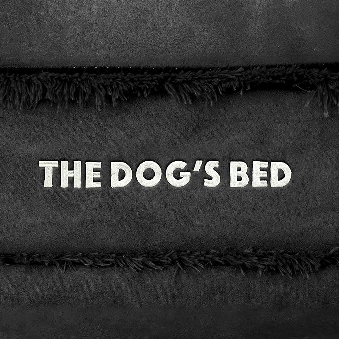 The Dog’s Bed, Medium Black Faux Fur, Memory Foam, Pain Relief: Arthritis, Hip & Elbow Dysplasia, Post Surgery, Lameness, Supportive, Calming, Washable Cover