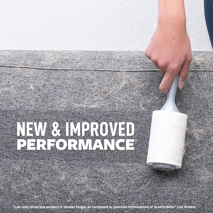 Scotch-Brite Pet Extra Sticky Hair Lint Roller 6 Rollers 600 Sheets