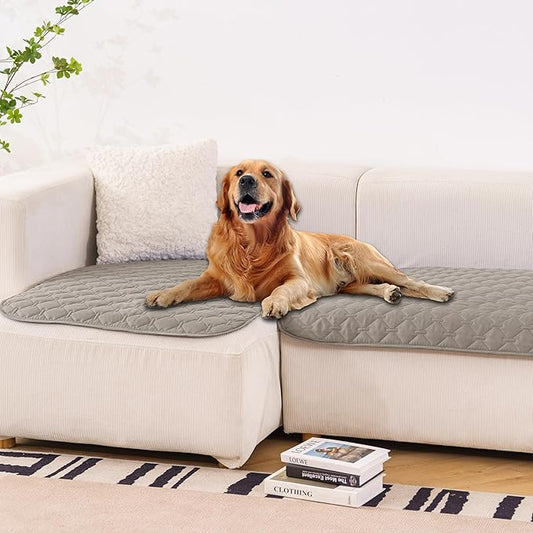 gogobunny 3X Stronger Waterproof Pet Blanket, Scratch Proof Furniture Protector for Dogs Cats, Reversible Cover 32x53 Inch, Dark Stone