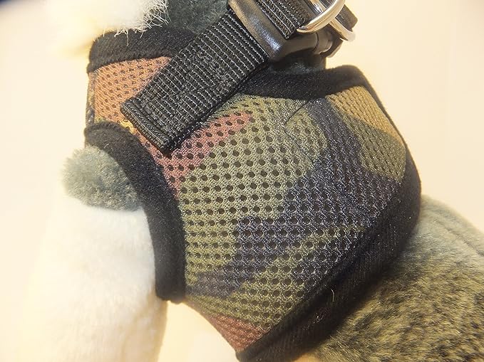 Soft No Pull Step-in Dog Harness Small Dog XXS XS Vest for Teacup, Chihuahua, Yorkie, Pomeranian Dog Vest Harness for Puppy Comfy Camo Mesh Harness for Puppies (MED 14.5"-16" 7-8 lbs)