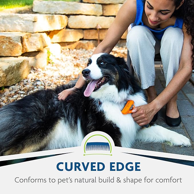 FURminator Medium Dog Undercoat deShedding Tool, Long Hair, Reduces Loose Hair from Shedding