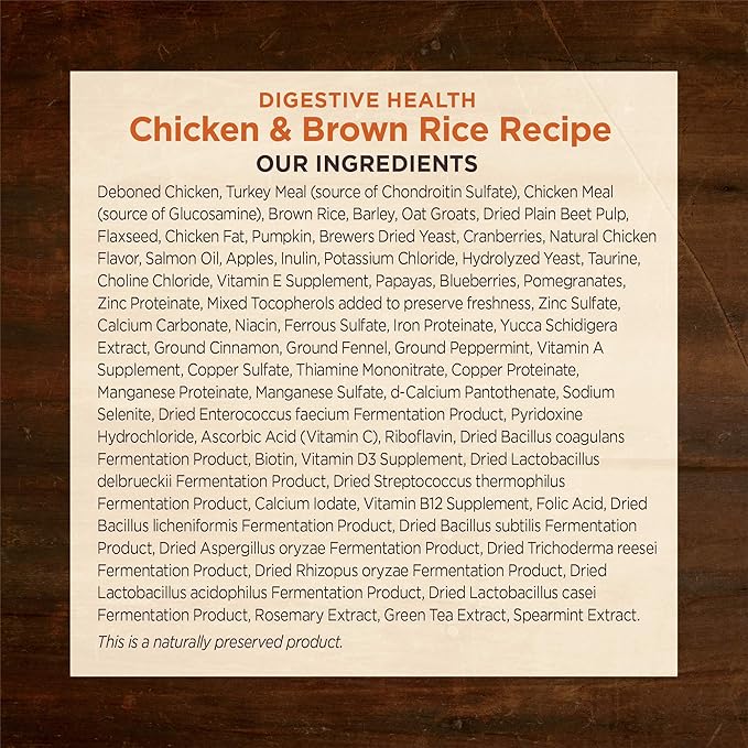 Wellness CORE Digestive Health Dry Dog Food, Wholesome Grains, Natural, Recipe for Dogs with Sensitive Stomachs, Chicken, (4-Pound Bag)