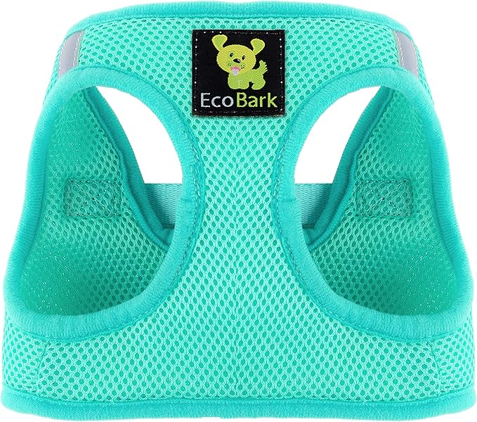EcoBark Step in Dog Harness - Eco-Friendly Dog Harnesses for Small and Medium Breed Dogs - Reflective and Adjustable Body Halter Vest - Soft Mesh Toy Breed Harness (Mint, XL)