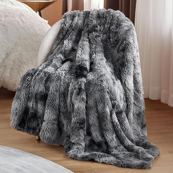 Bedsure GentleSoft Fluffy Fuzzy Faux Fur Throw Blanket for Couch, Soft Sherpa Fleece Cozy Gifts for Women, Christmas Plush Blanket Bed Room Decor for Men, Thick Warm Minky Gifts for Teen Girls Boys