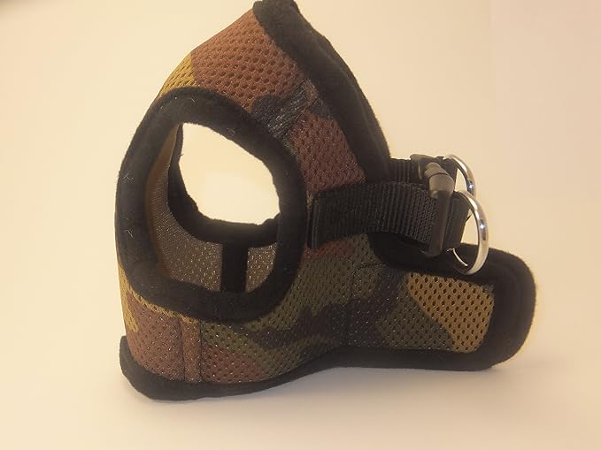 Soft No Pull Step-in Dog Harness Small Dog XXS XS Vest for Teacup, Chihuahua, Yorkie, Pomeranian Dog Vest Harness for Puppy Comfy Camo Mesh for Puppies (LG 16"-17.5" 9-12 lbs)