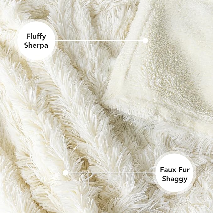 PetAmi Waterproof Dog Blanket for Large Dog, Queen Size Calming Pet Blanket Couch Cover Protector, Sherpa Faux Fur Cat Throw for Sofa Furniture Bed, Soft Fluffy XL, 90x90 Cream Beige