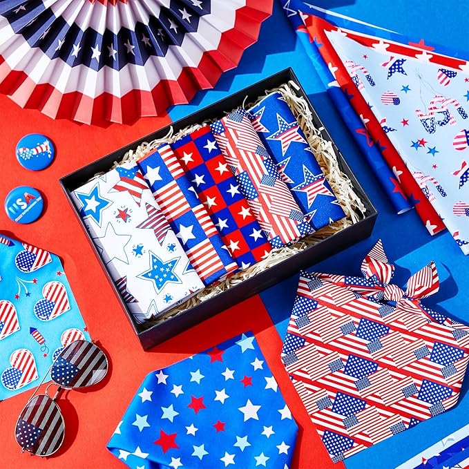 Preboun 50 Pcs Patriotic Dog Bandanas Bulk Labor Day Bandanas for Dogs Triangle Kerchief Scarf Set for Puppy Small Medium Large Workers' Veterans Day Costume Accessories (25.6 x 17.7 x 17.7 Inch)