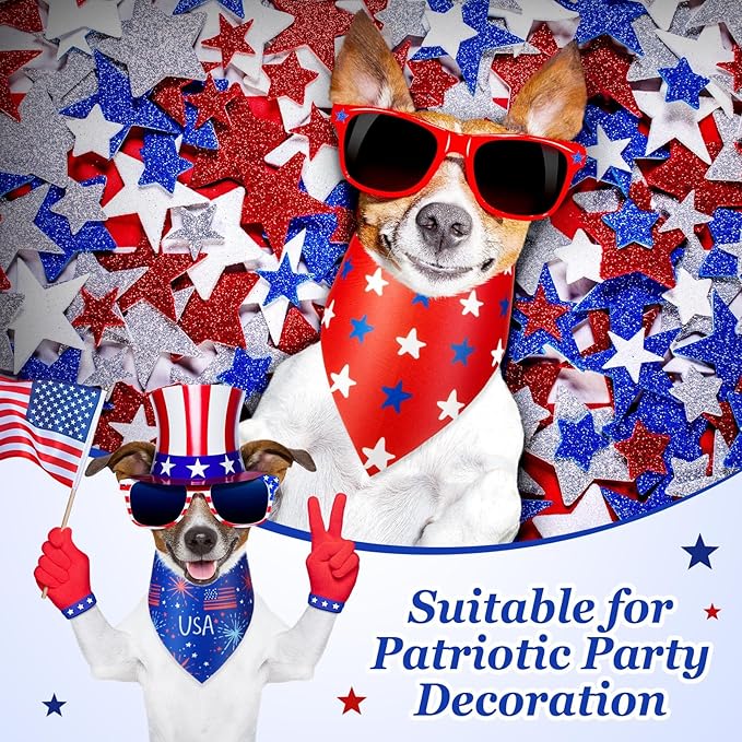 Preboun 50 Pcs Patriotic Dog Bandanas Bulk Labor Day Bandanas for Dogs Triangle Kerchief Scarf Set for Puppy Small Medium Large Workers' Veterans Day Costume Accessories (25.6 x 17.7 x 17.7 Inch)
