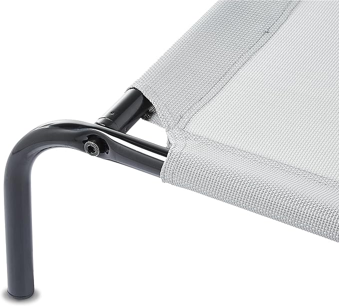 Amazon Basics Cooling Breathable Elevated Dog Bed with Metal Frame for Small Dogs, 36 x 22 x 7.5 Inch, Grey