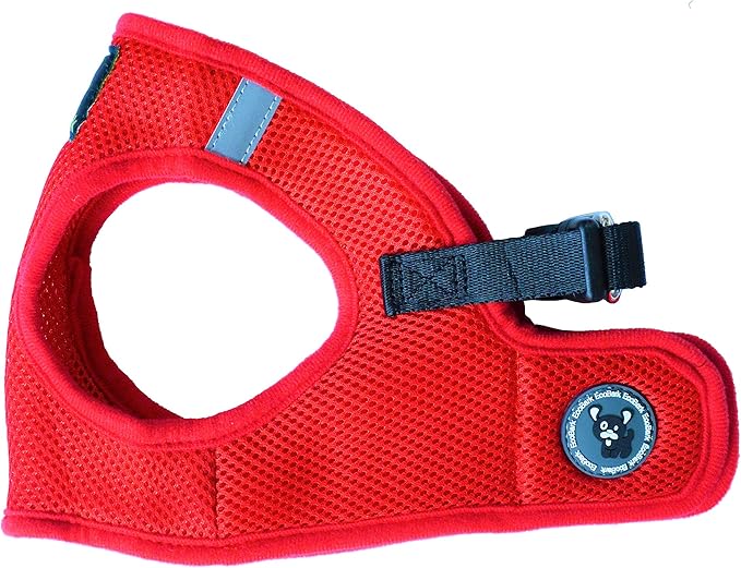 EcoBark Rapid Fastener Super Comfort Fully Adjustable Double Padded Step in Dog Harness (X-Large, Red)