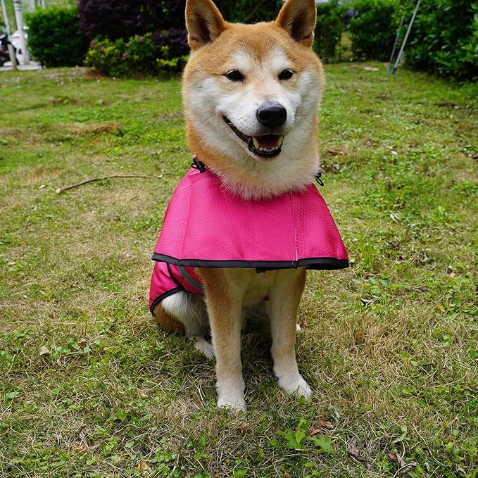 Dog Raincoat Waterproof Reflective Slicker - Lightweight Breathable Hooded Poncho Rain Coat Jacket with Adjustable Belly Strap and Leash Hole for Small Medium Large Dogs (Pink, XX-Large)