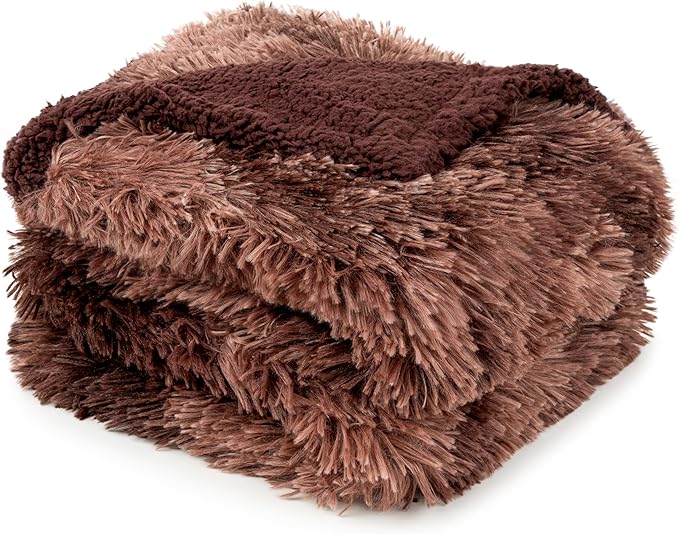 PetAmi Waterproof Dog Blanket for Small Medium Dogs, Calming Fleece Cat Blanket, Couch Protector Washable Sherpa Faux Fur Pet Throw for Puppy, Soft Reversible 29x40 Tie-Dye Brown