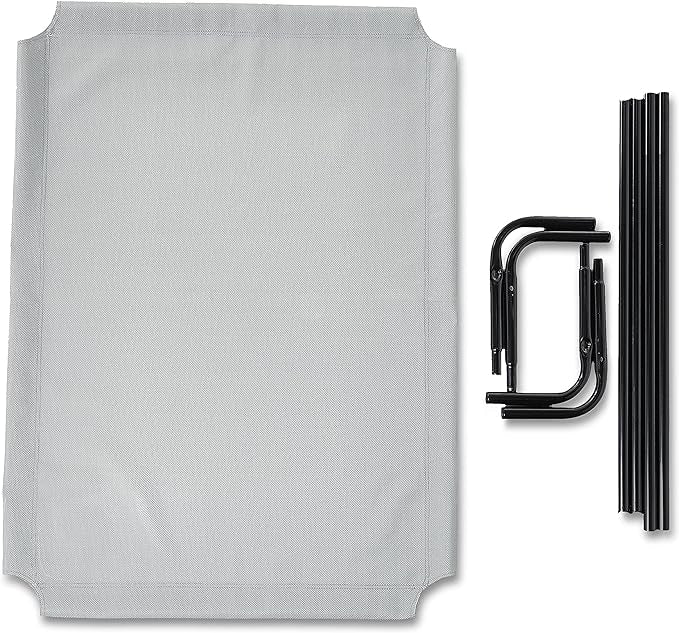 Amazon Basics Cooling Breathable Elevated Dog Bed with Metal Frame for Large Dogs, 51 x 31 x 8 Inch, Grey