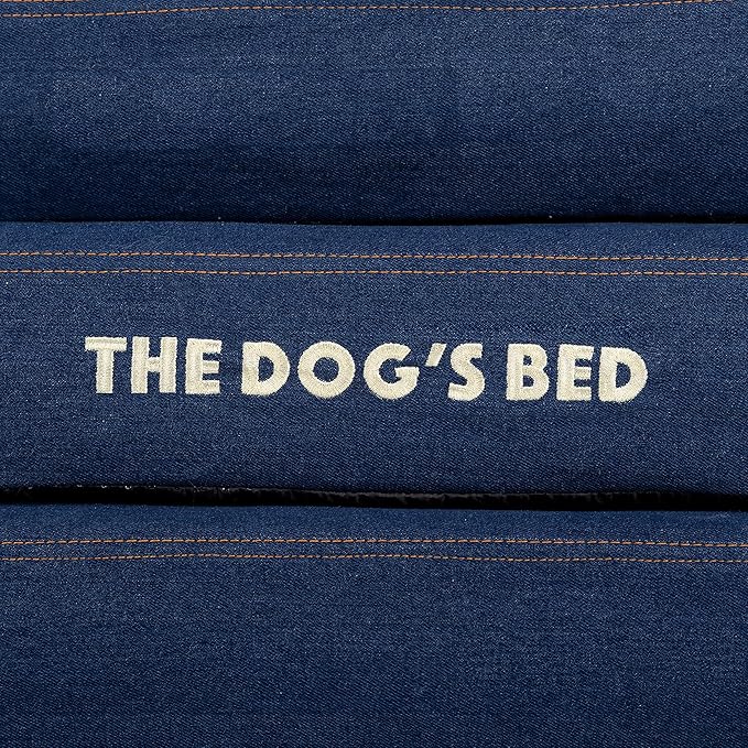 The Dog’s Bed, Large Blue Denim, Memory Foam, Pain Relief: Arthritis, Hip & Elbow Dysplasia, Post Surgery, Lameness, Supportive, Calming, Waterproof Washable Cover